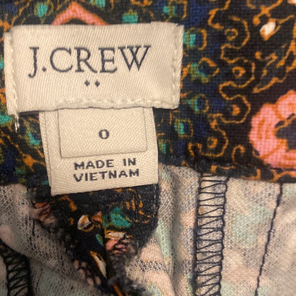 NWOT! J.CREW Navy Tropical Floral Ankle Crop Skimmer Trouser Pants 0 - Picture 7 of 9